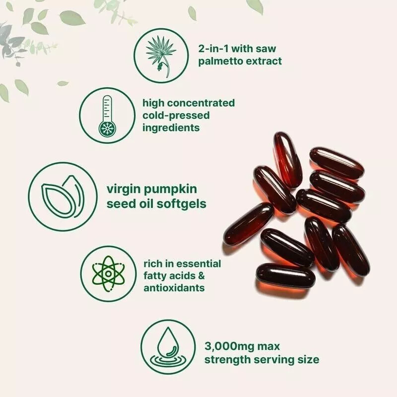 Micro Elements Pumpkin Palmetto Oil W/ Saw Seed Softgel 3000mg 300 Softgels-