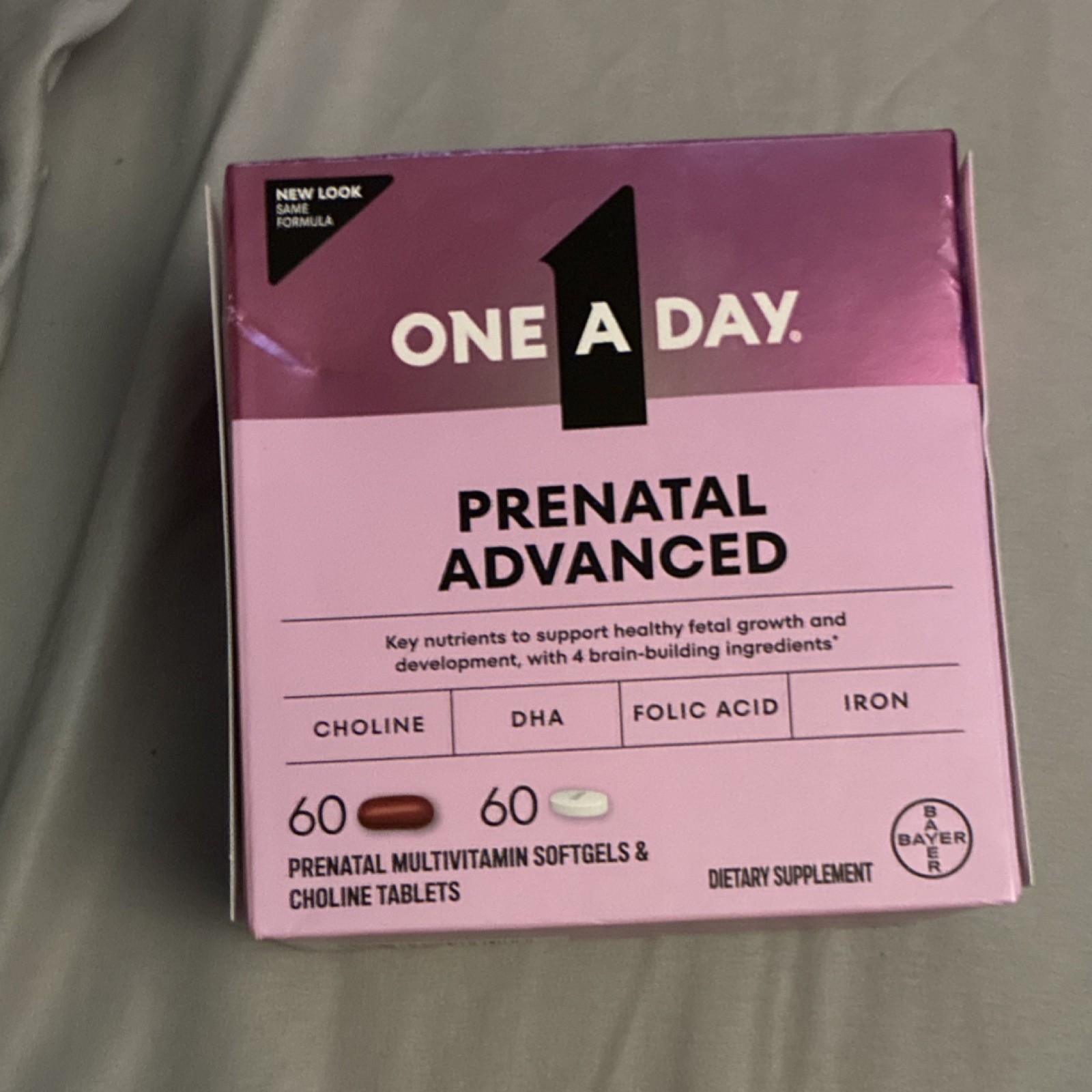 One A Day Prenatal Multivitamin Softgels Choline Tablets 60ct Exp 02/2027