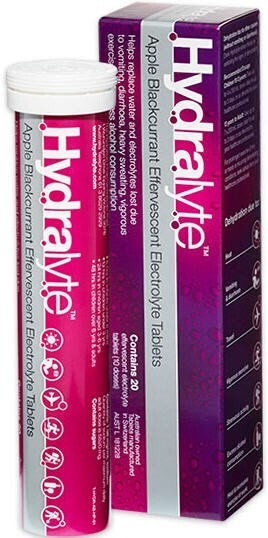 Hydralyte Electrolyte Apple & Blackcurrant Effervescent Tablets 20