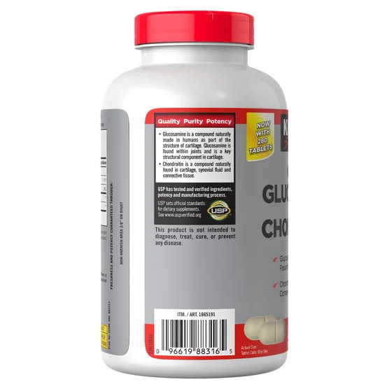 Kirkland Glucosamine Chondroitin 280 Tablets 1500mg 1200mg USP Verified EXP:1/28