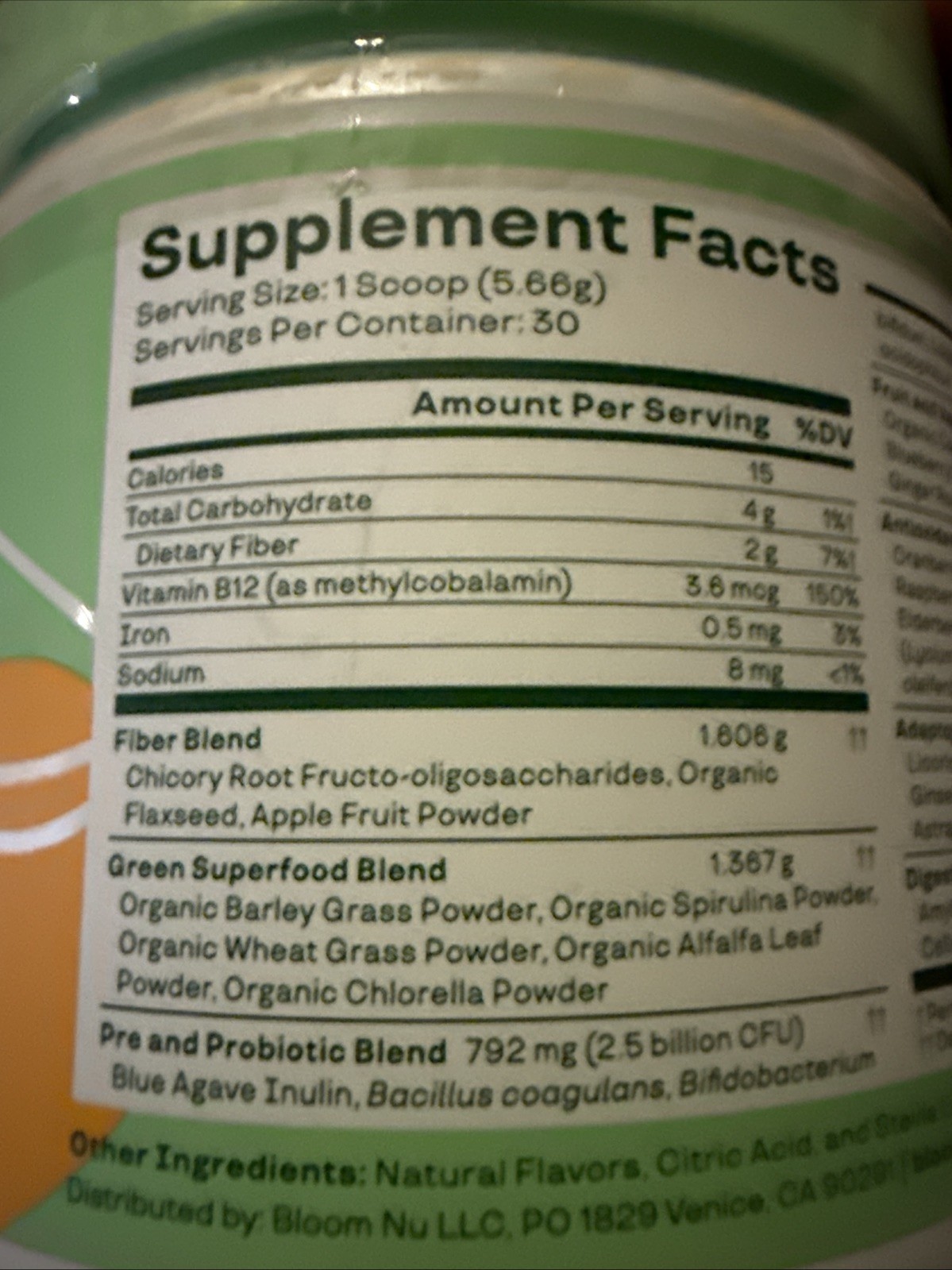 Bloom Mango Greens & Superfoods – 30 Servings