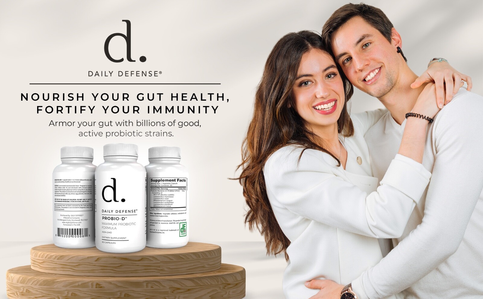 Daily Defense PROBIO-D Probiotics Healthy Digestion Support Immune Support