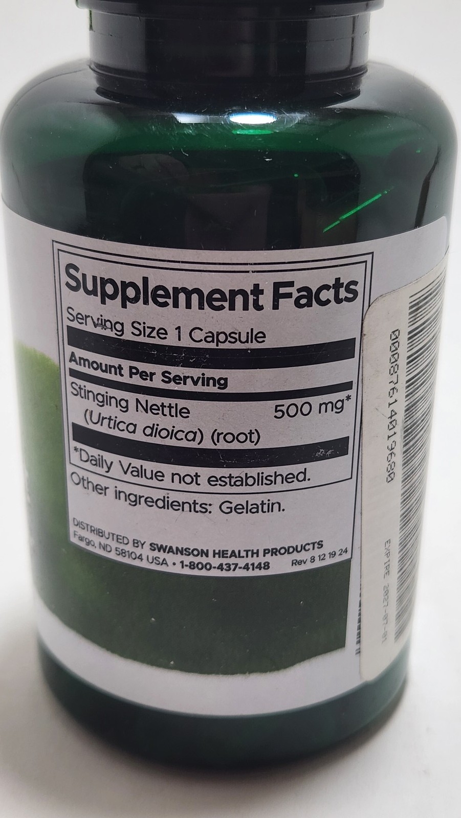 SWANSON Stinging Nettle Root 500mg 100 Capsules Prostate Health