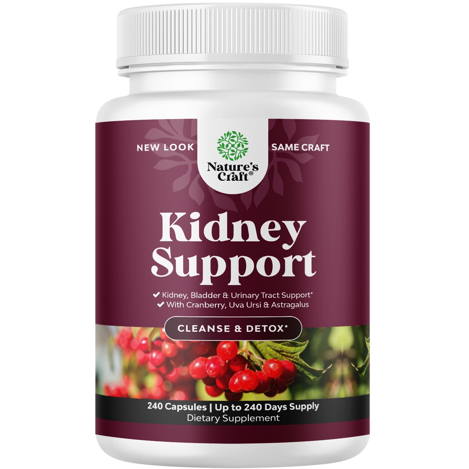Kidney Support Cranberry Supplement for Women and Men 240ct