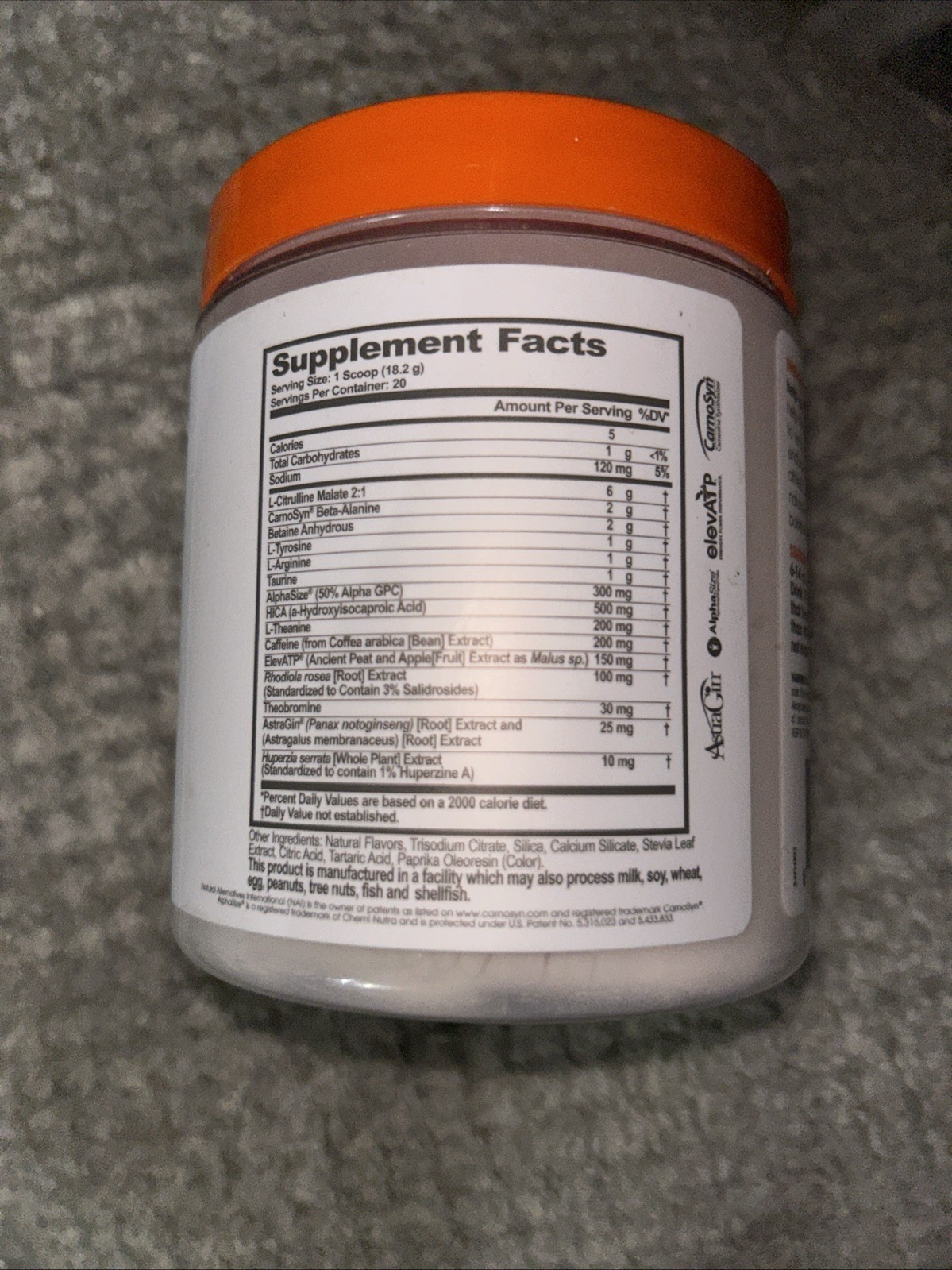 Genius Energized Pre Workout Powder 12.83 oz ~SOUR PEACH RING~ 🍑