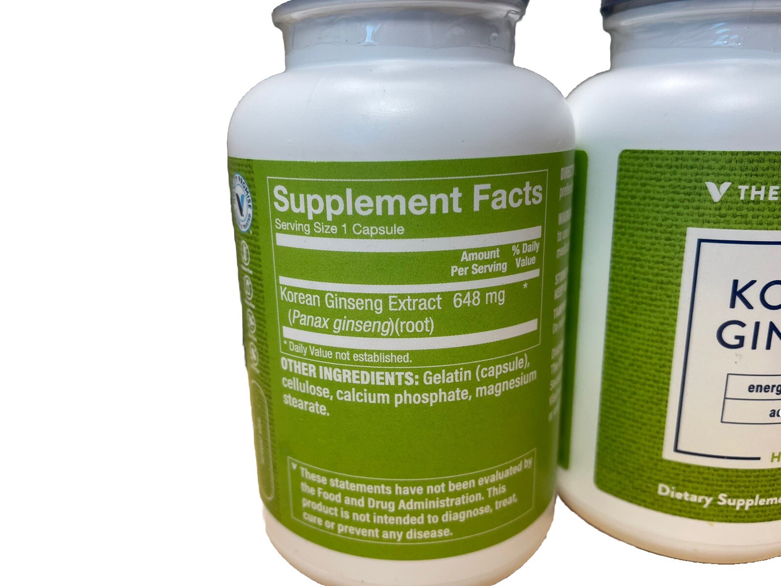 Vitamin Shoppe Korean Ginseng Dietary Supplement 648mg, 120 Caps 2 Pack Bundle