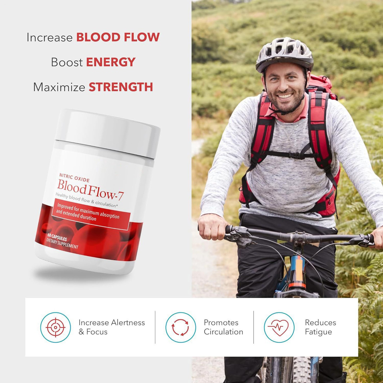 Juvenon Blood Flow-7 Nitric Oxide Dietary S – 60 CT Nitric Oxide Supplements