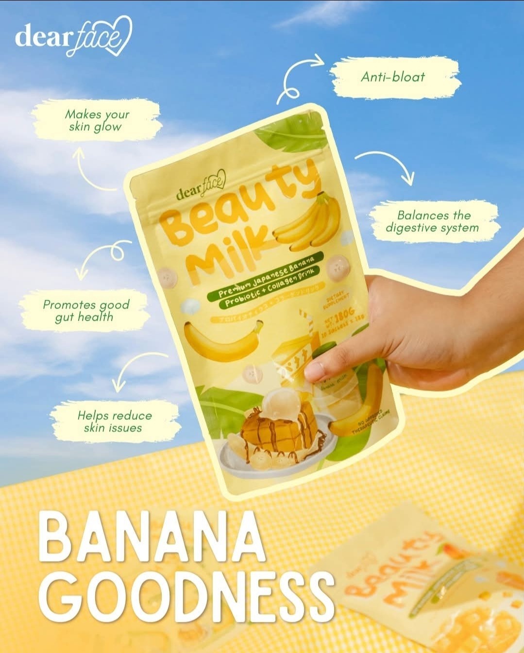 Dear Face Beauty Milk Premium Japanese Banana Probiotics + Collagen Drink