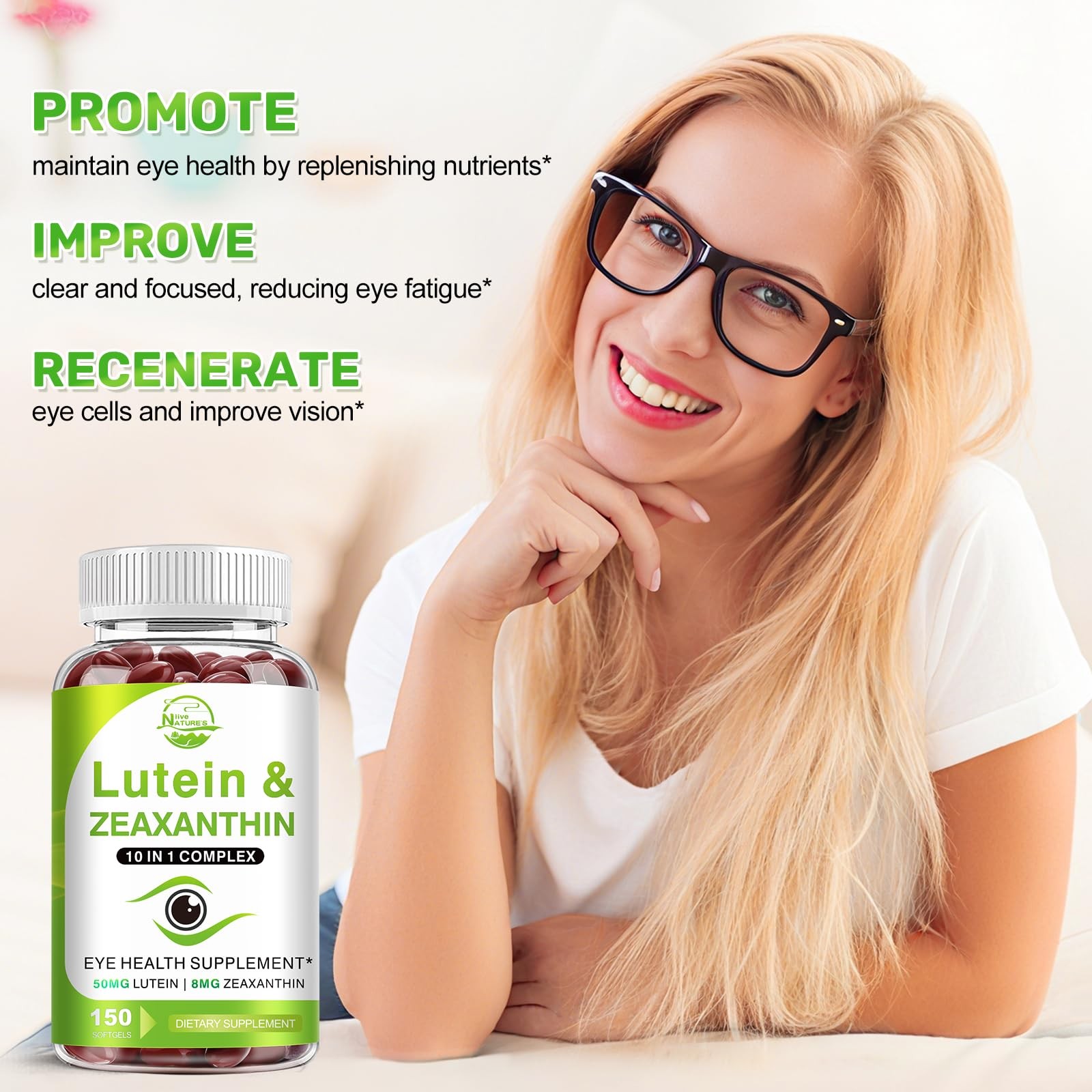 Lutein and Zeaxanthin Supplements, Eye Vitamin & 150 Count (Pack of 1)