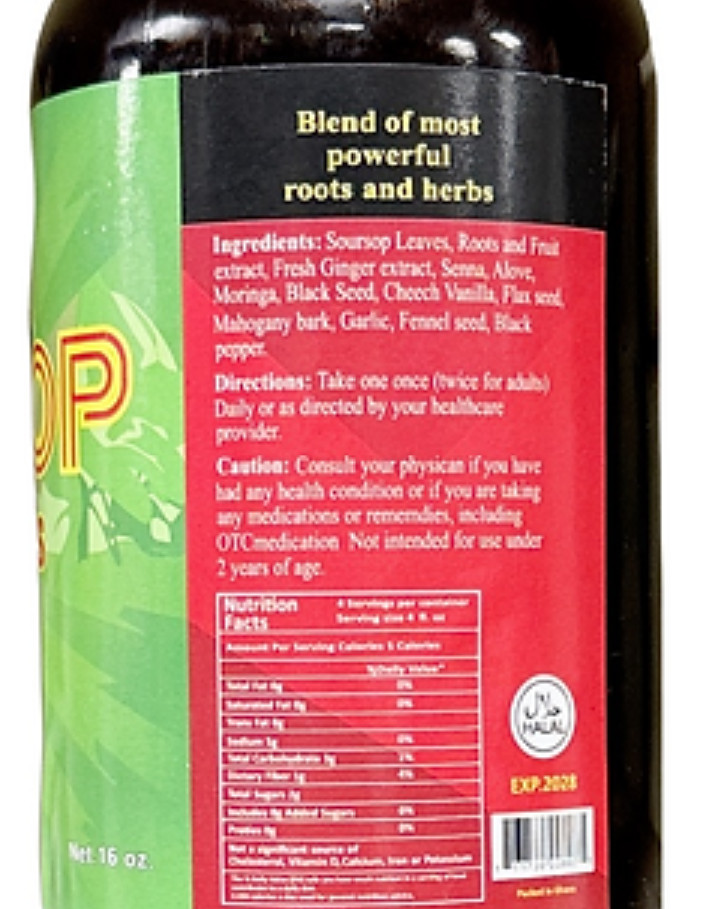 Soursop Living Bitters Extra Strong 3 Pack 16oz Organic Herbal Tonic Halal Vegan