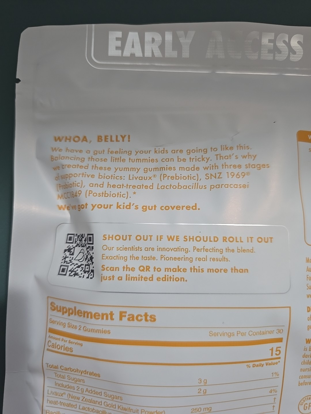 First Day Belly-Biotic For Kids Yummy Gummies Probiotics Pouch – 60 Gummies