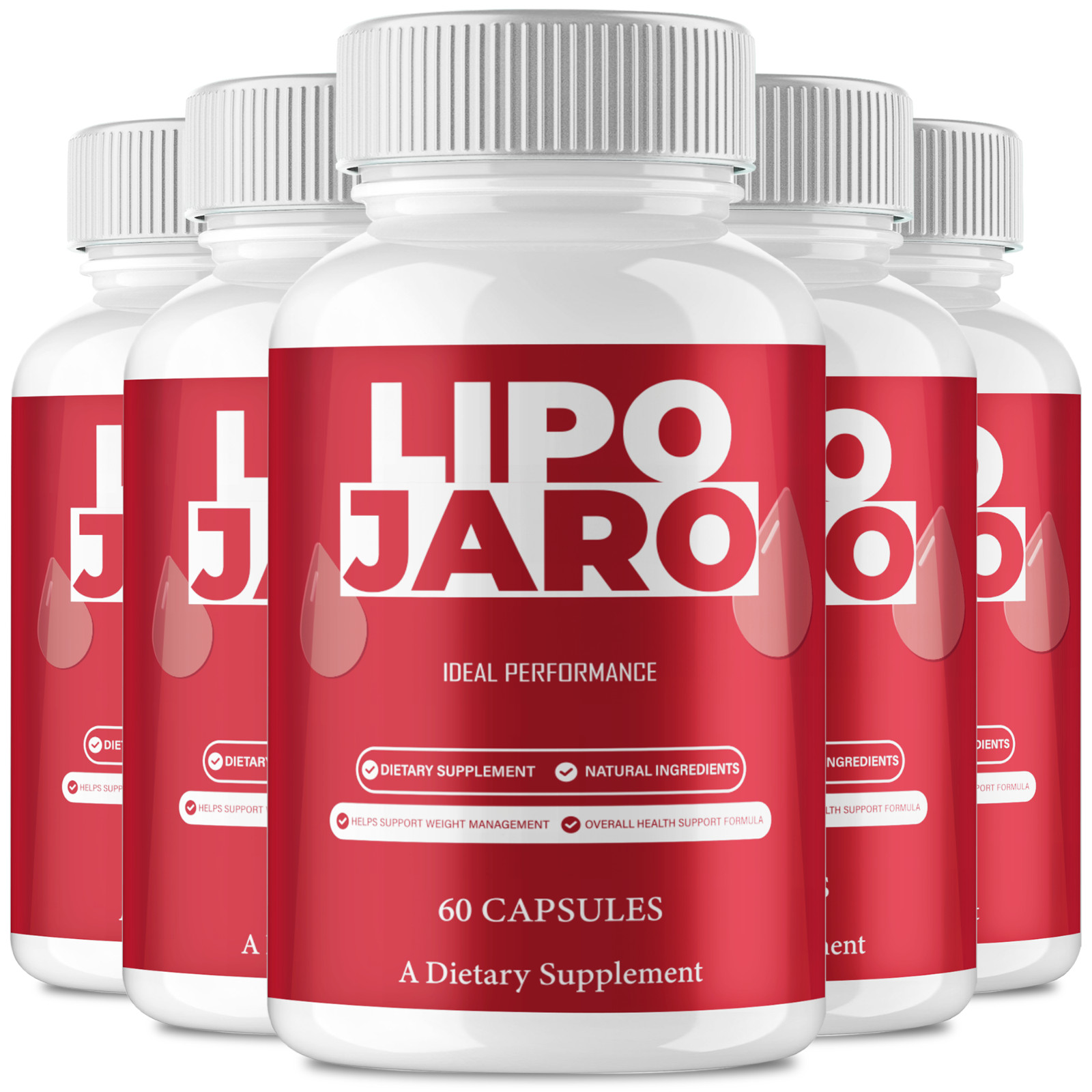 LipoJaro Capsules, Official Lipo Jaro Supplement Pills (5 Pack)