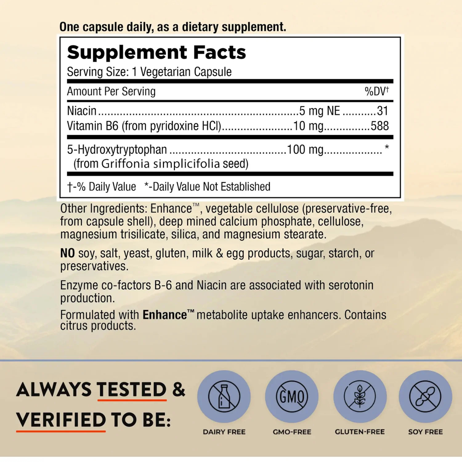 Mt. Angel Vitamins 5-HTP 100mg,Mood,Relaxation&Sleep Support,60VegCaps