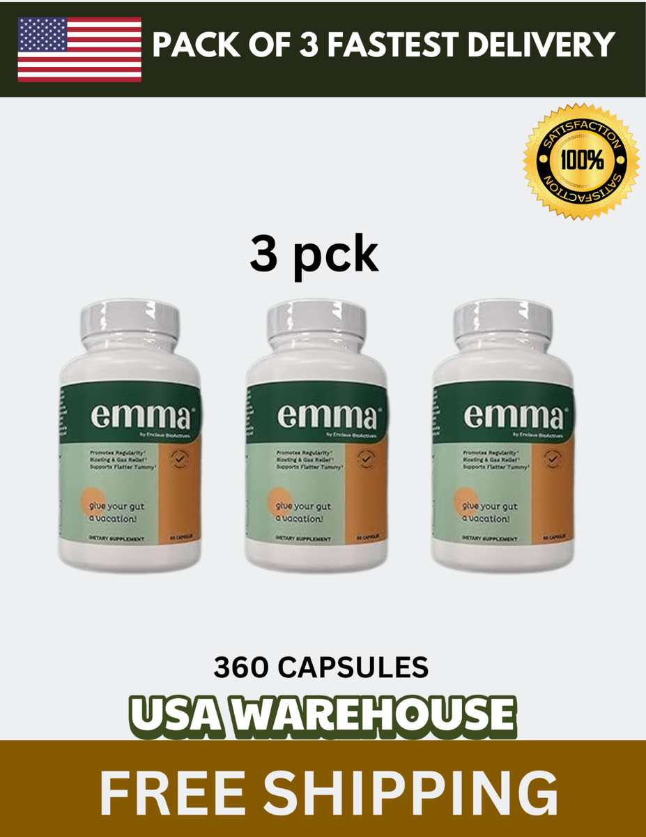 3 PACKS Emma Relief Supplement KONSCIENS KETO designed for Gut Bloating -180 Cap