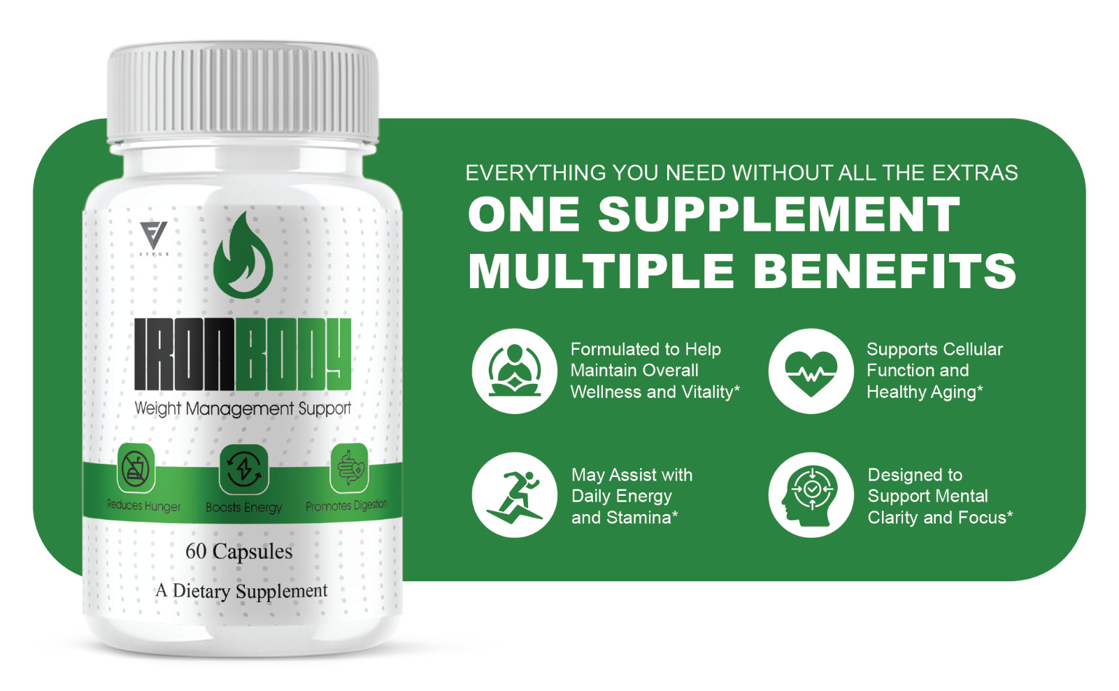 (2 Pack) IronBody Advanced Pills, Iron Body Daily Health Formula (120 Capsules)