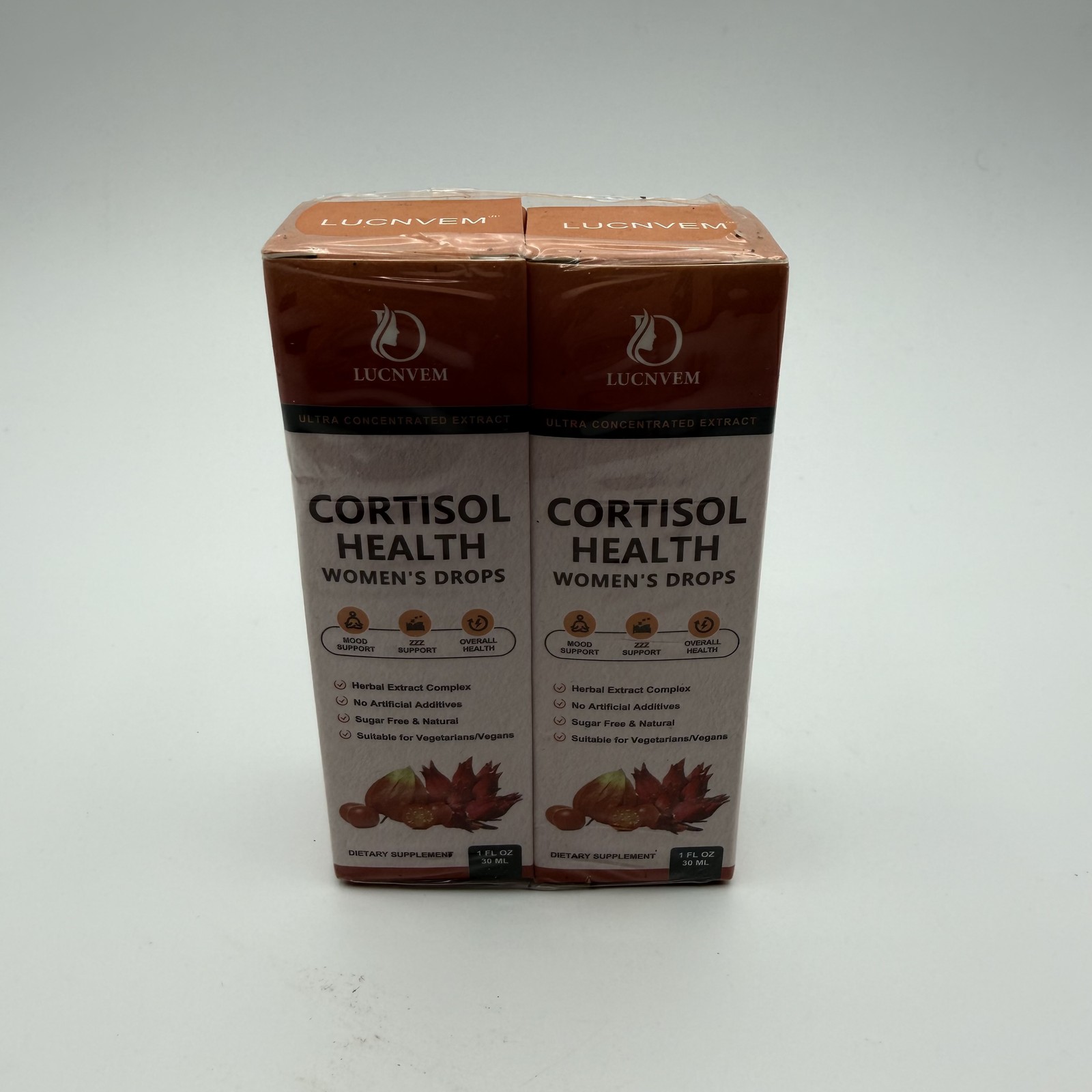 LUCNVEM Cortisol Health Women’s Drops 2-Pack Stress Relief Mood Support 1 fl oz