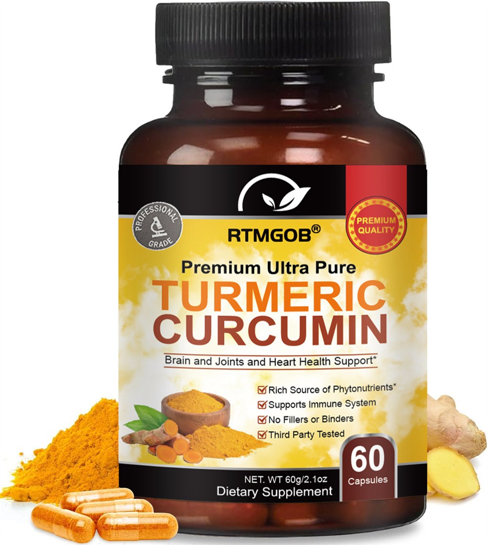 3 Bottles Turmeric Curcumin 2600mg with Ginger & Black Pepper Capsules For Adult
