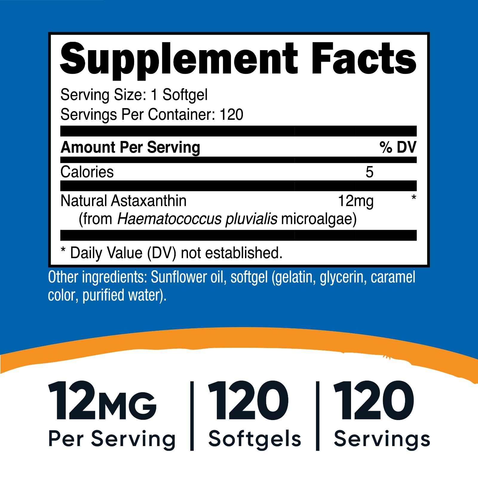 Nutricost Astaxanthin 12mg, 120 Softgels – Gluten Free & Non-GMO
