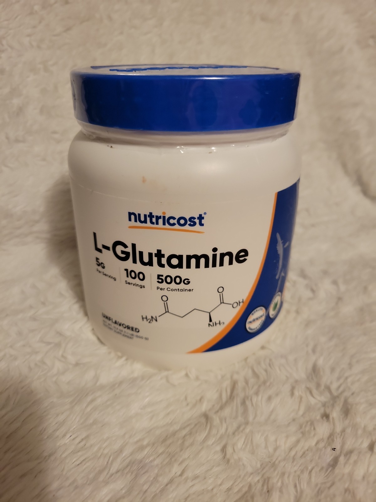 Nutricost Pure L-Glutamine Powder 500G – 100 Servings, Non-GMO & Gluten Exp10/27