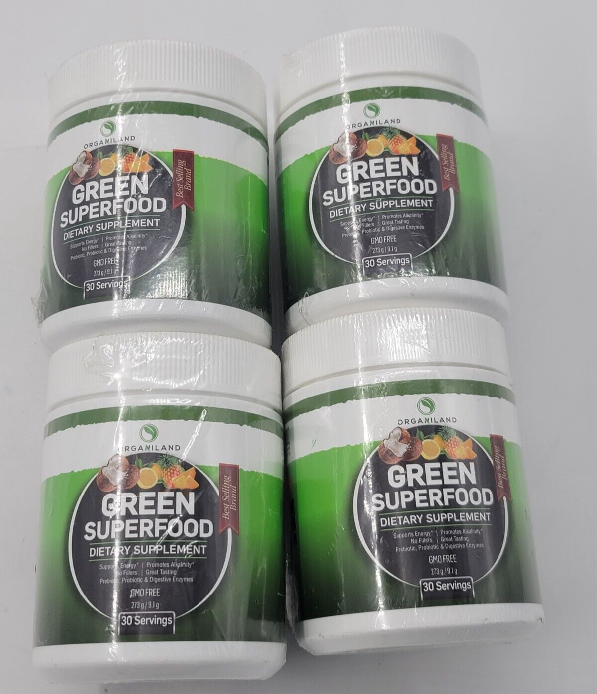 Four Organiland Green Superfood Dietary Supplement – 273 g / 9.1 g 30 servings