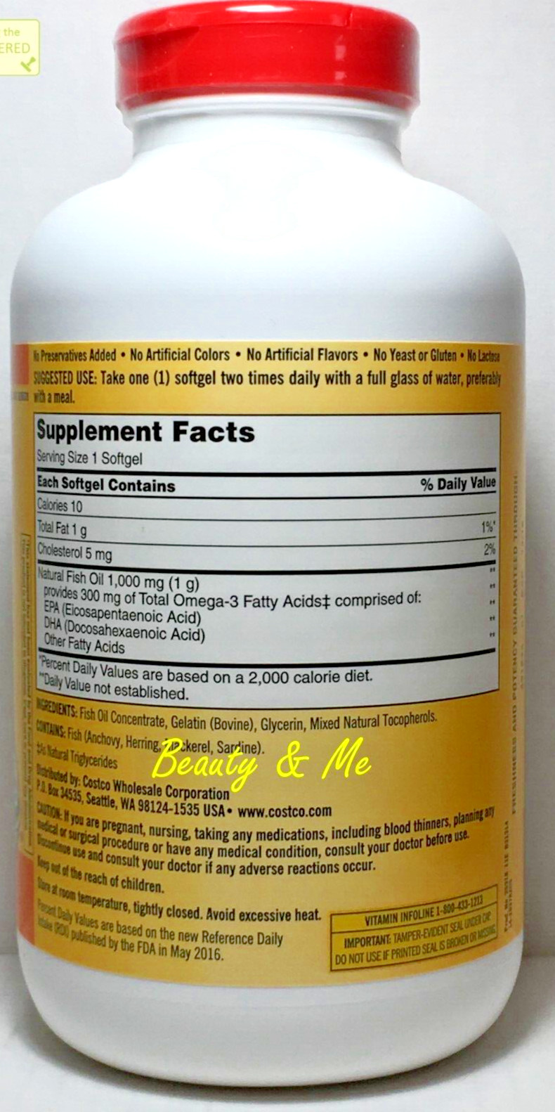 Kirkland Signature Fish Oil 1000mg 400 Softgels