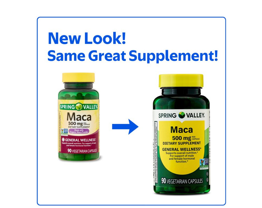 Spring Valley Maca Dietary Supplement – 500 mg – 90 count, 2PACK