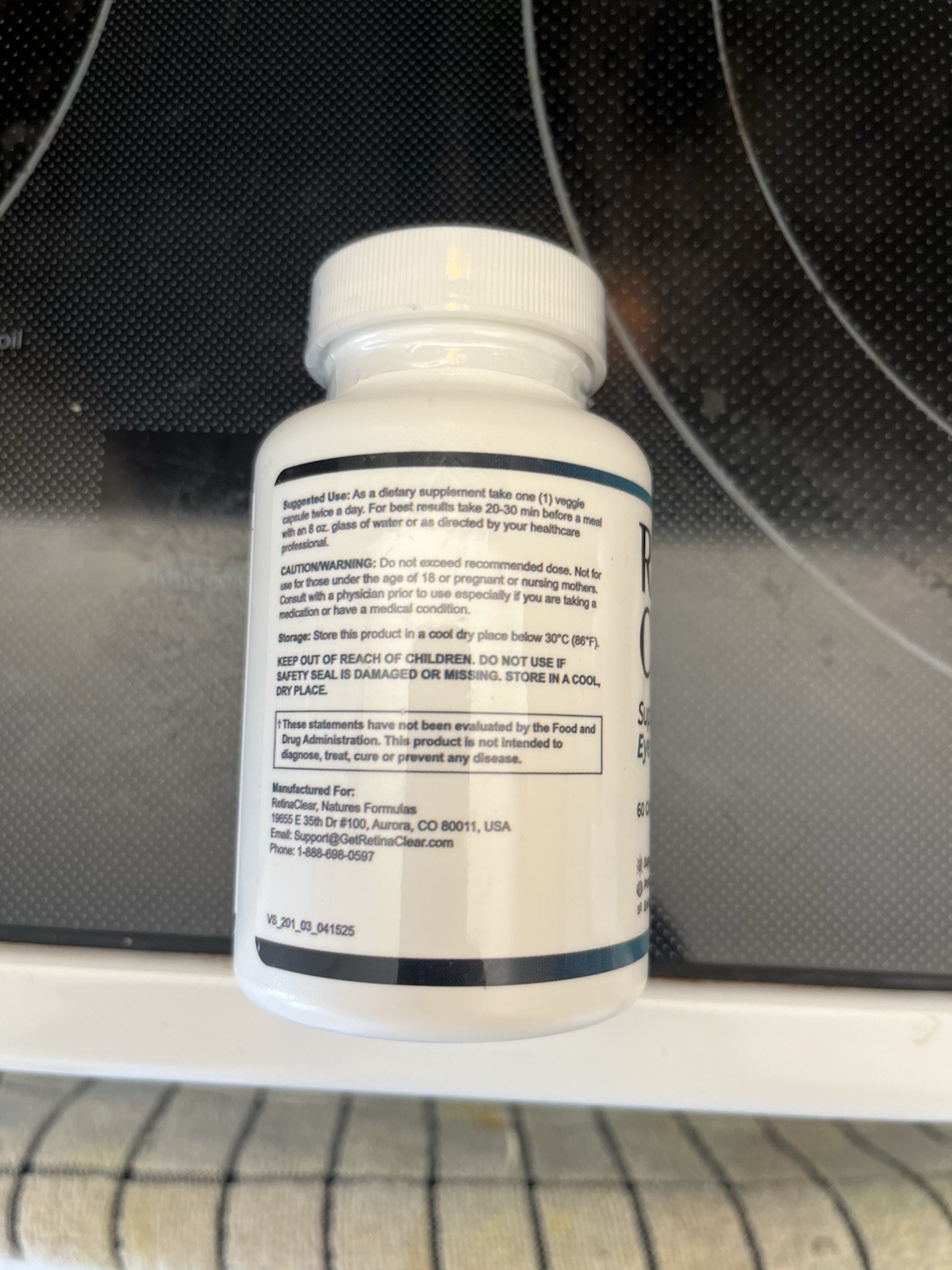 Retina Clear Eye Health Supplement 60 Capsules with Vitamin A, C, E, B12, Lutein