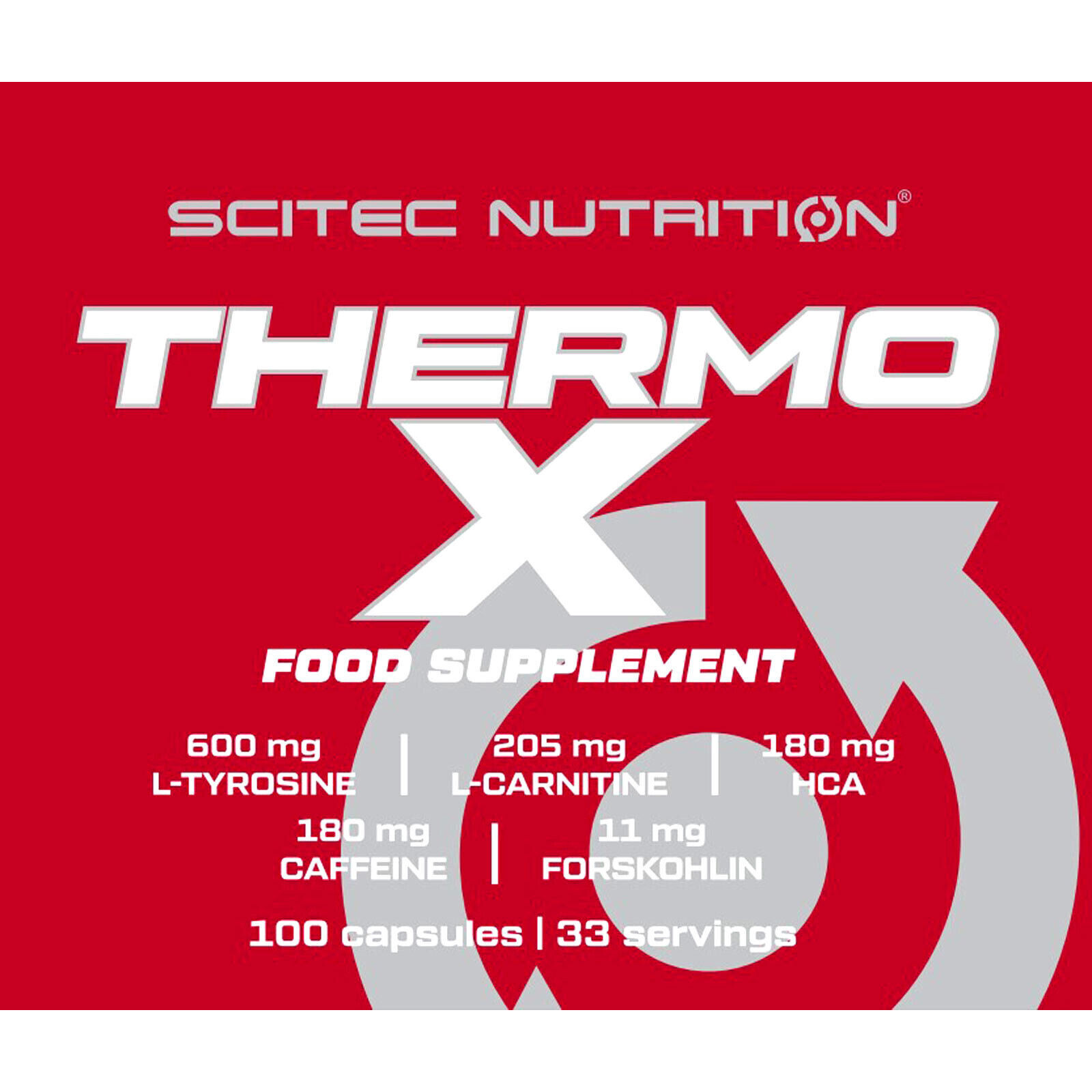 THERMO X – 100-400 Caps – L-Carnitine, Tyrosine, Fat Burner, Strong Thermogenic