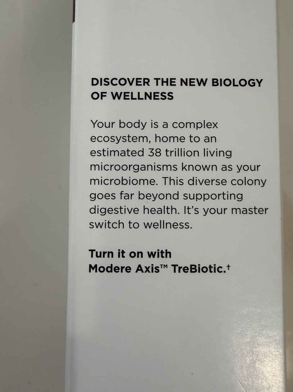 Modere Axis Trebiotic Pre/Pro/Postbiotic Chocolate 24 indiv Packets 5gNo Box