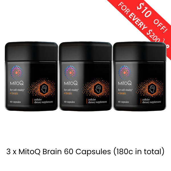 3 Packs MitoQ Brain Health Support Focus CoQ10 180 Capsules Ship from NZ