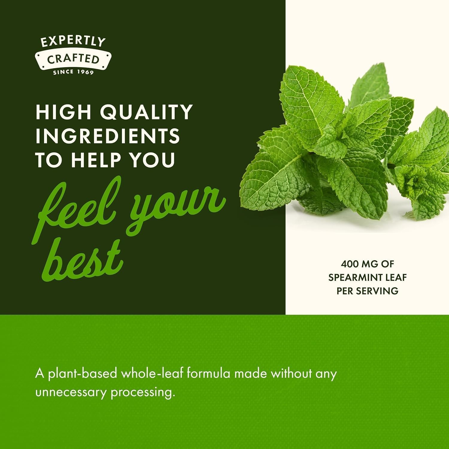 Swanson Spearmint Leaf Full Spectrum Digestive 60 Count (Pack of 2)