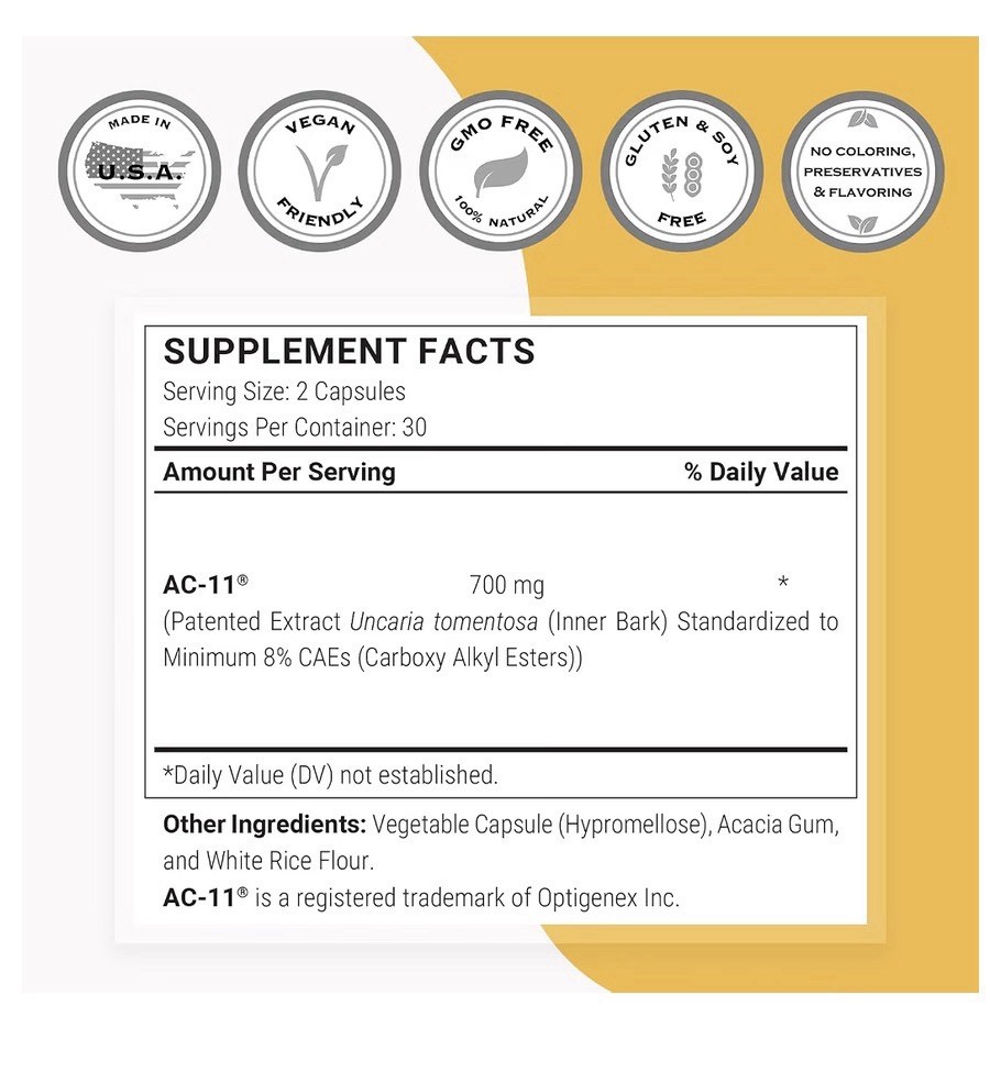 Supersmart AC-11 Supplement 700 mg Per Day 60 Capsules