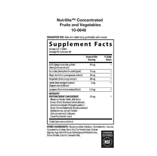 Nutrilite Concentrated Fruits & Vegetables Antioxidant NSF 60 Tabs