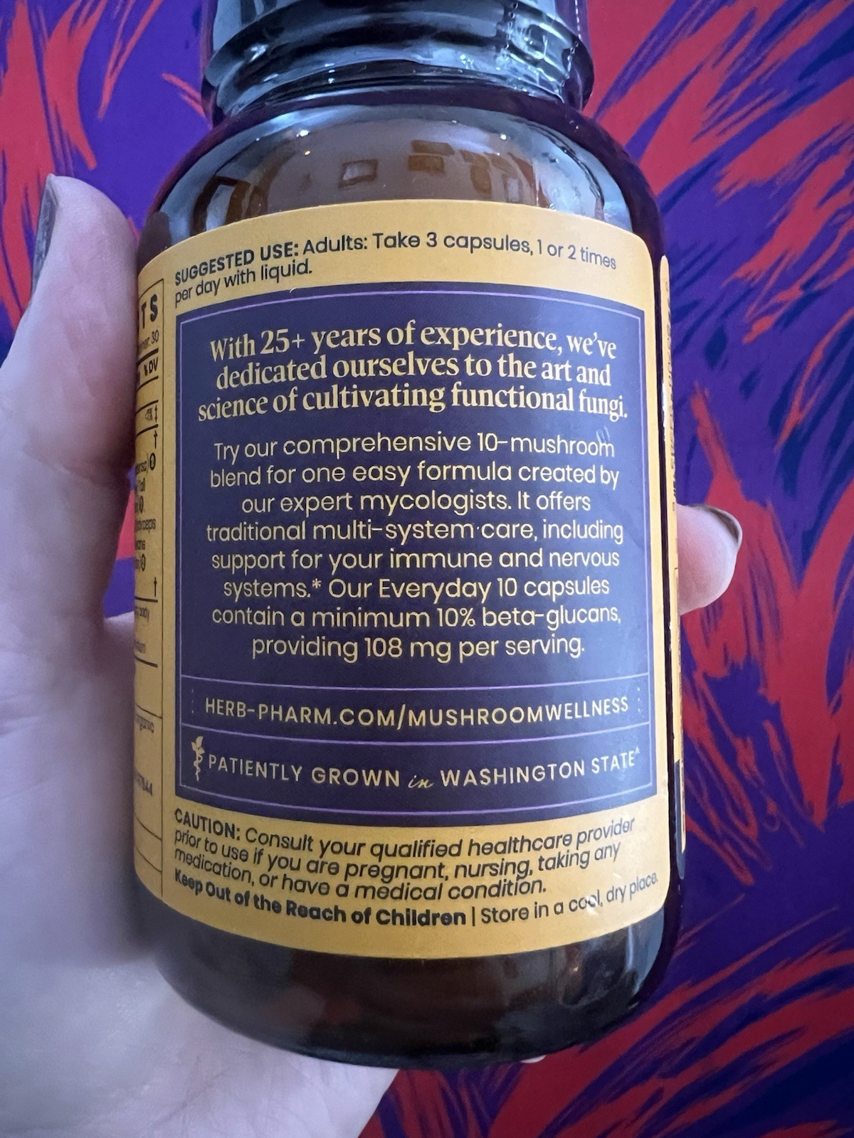 Mushroom Wellness by Herb Pharm Multi Mushroom Immune Support 1080mg 90 Caps
