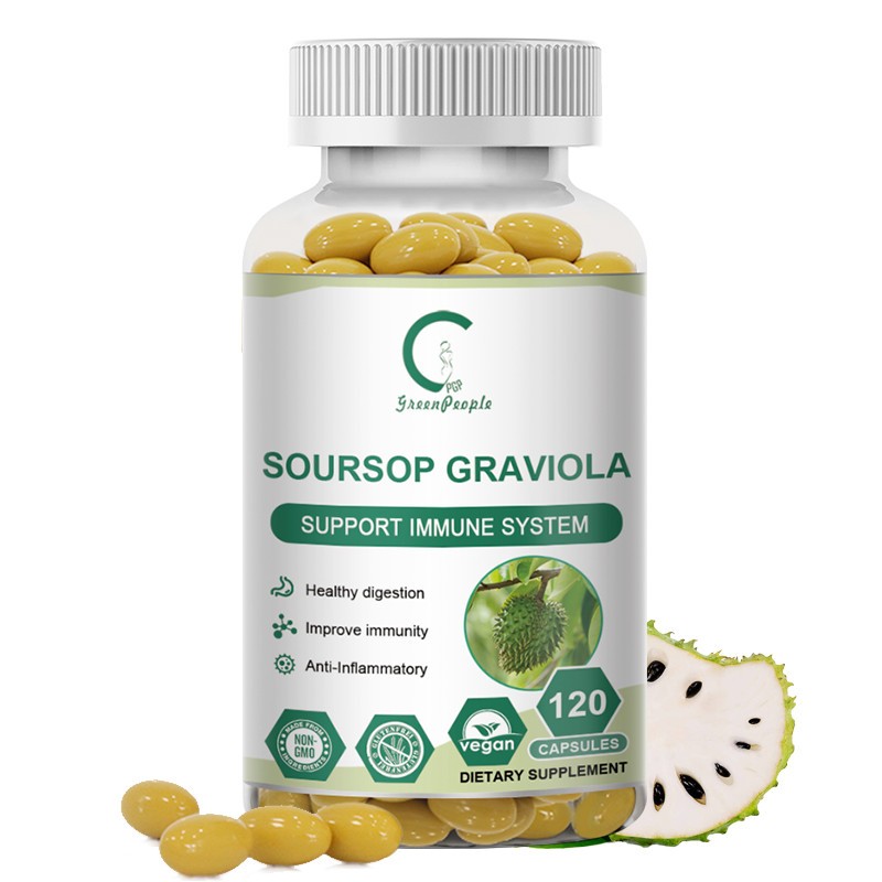 120 Capsules GRAVIOLA SOURSOP Leaf Extract 1000mg Annona Muricata Immune Support