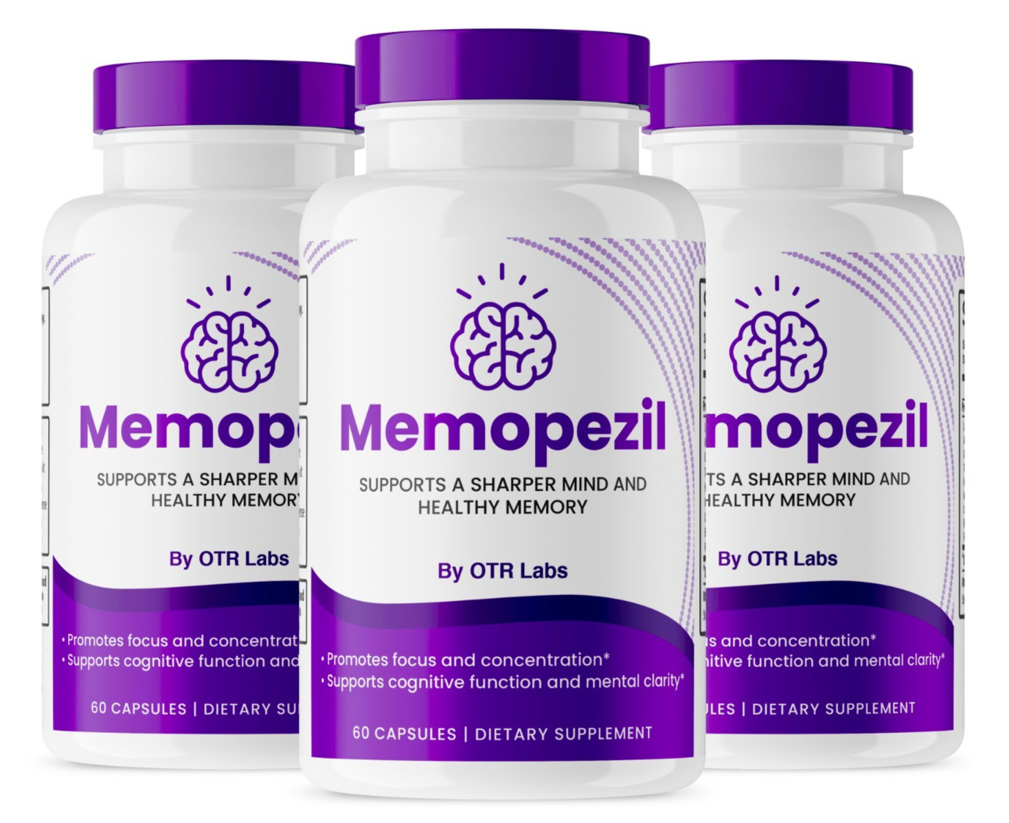 Memopezil Brain Pills, Memo Pezil for Mind & Memory 180 Capsules 3 Bottles