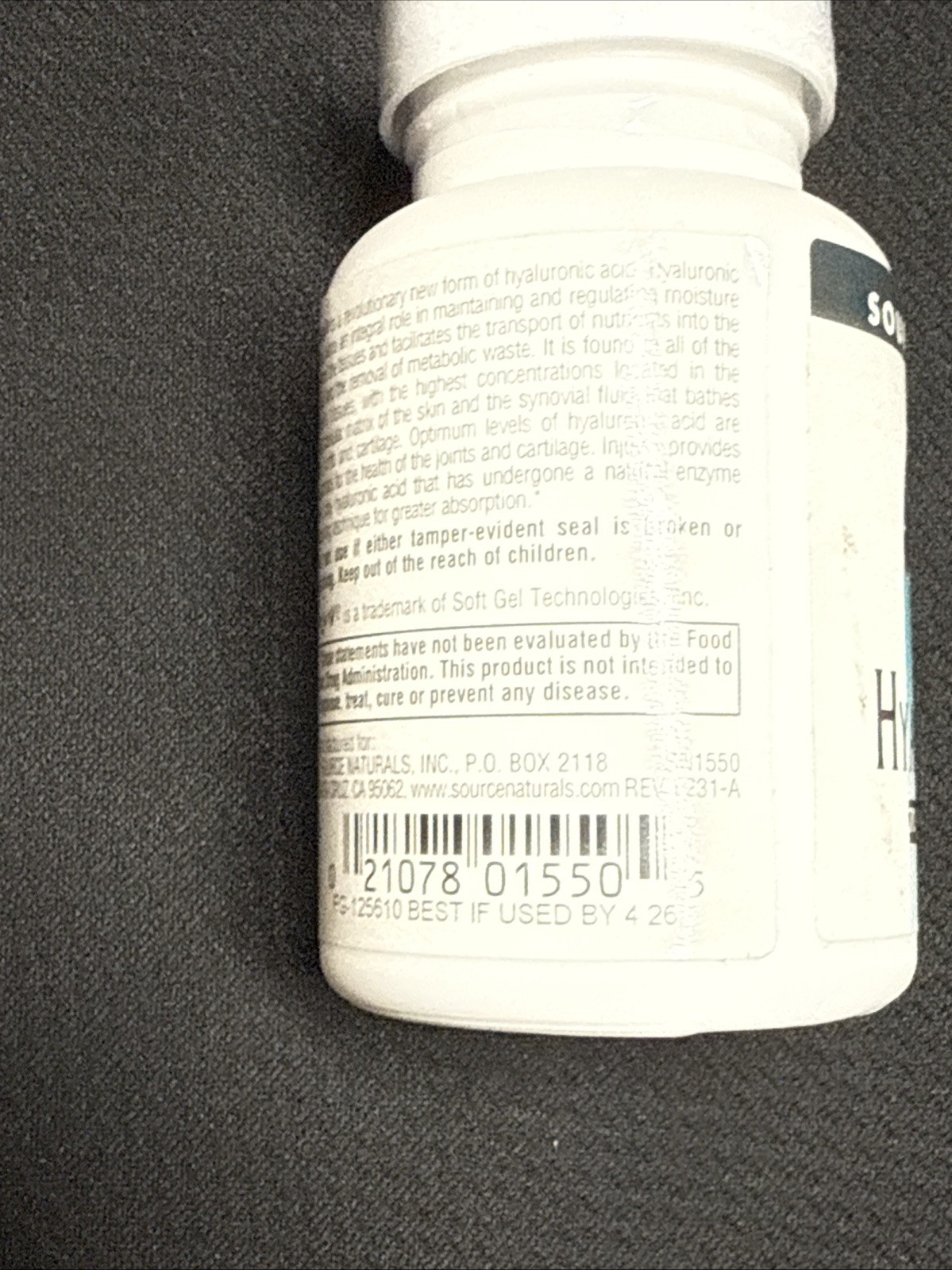 Source Naturals Hyaluronic Joint Complex, 60 Tablets Exp 4/26