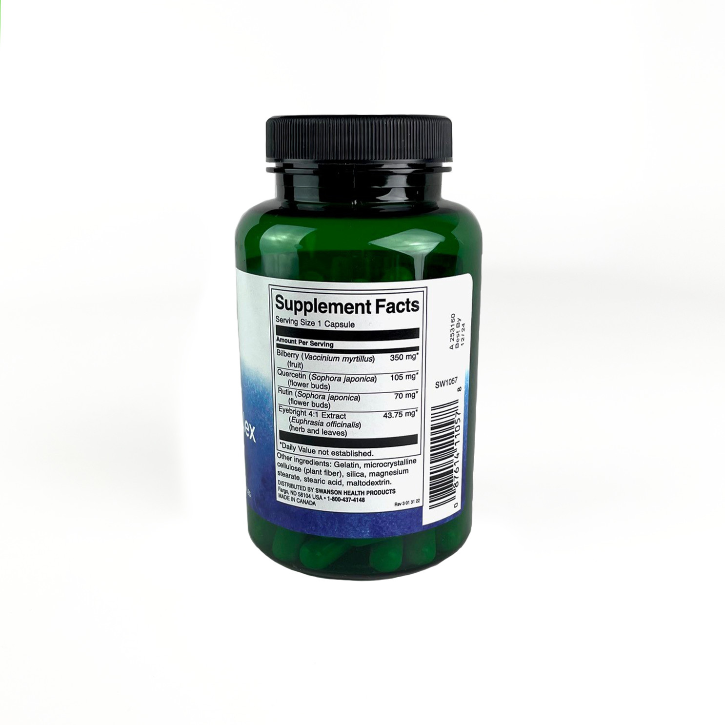 Swanson Bilberry Eyebright Vision Herbal Complex Capsules, 100 Count