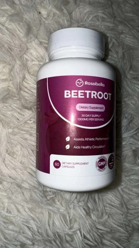 Rosabella Beetroot Dietary Supplement 60 Capsules 1300mg Per Serving 3 Pack