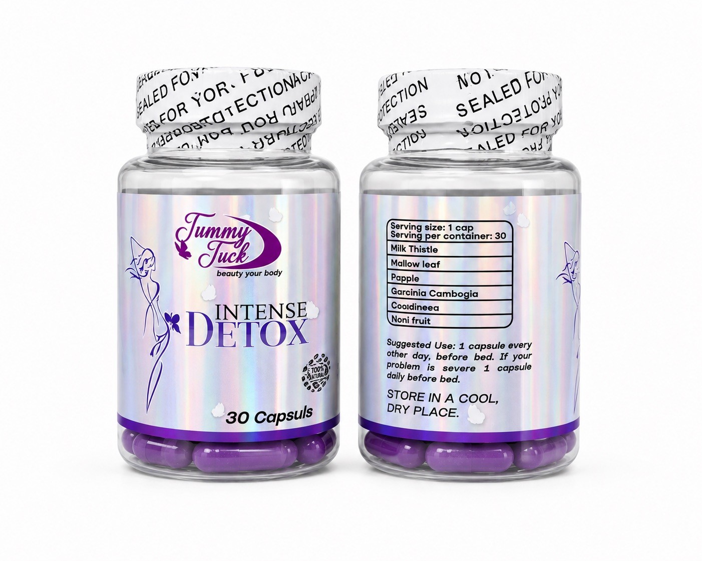 LUZE Fit Intensity & Tummy Tuck Intense Detox Dietary Supplement Bundle 30caps