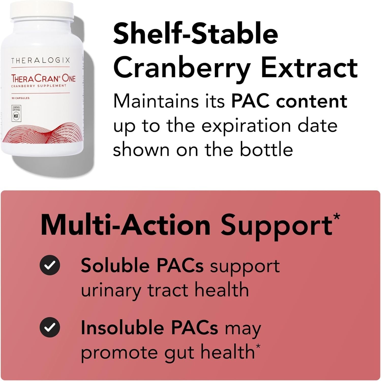 Theralogix TheraCran One Cranberry Capsules – 90-Day Supply – Supplement for Men