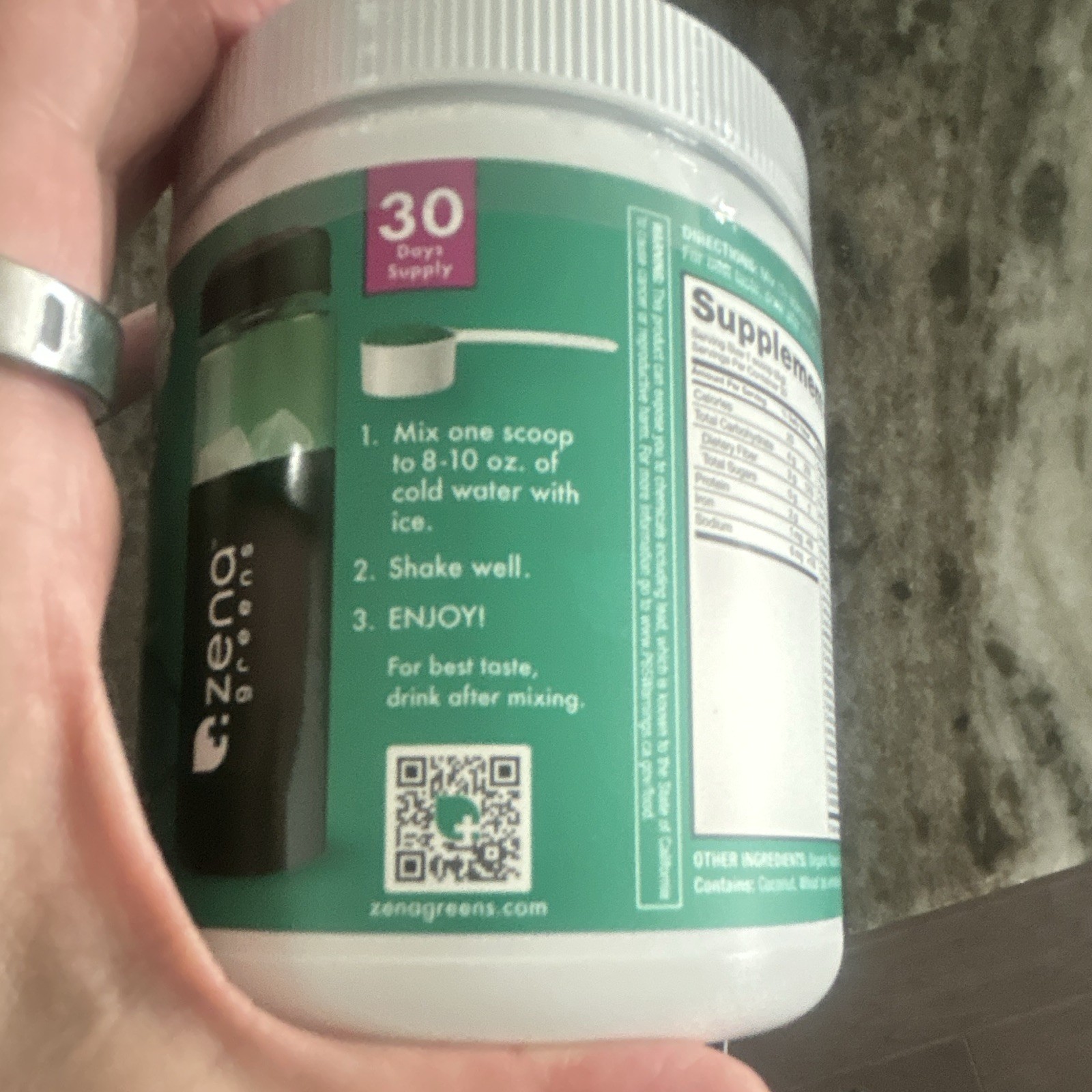 Zena Greens Organic Super Greens Powder Digestive Support 30 Servings 8.46oz