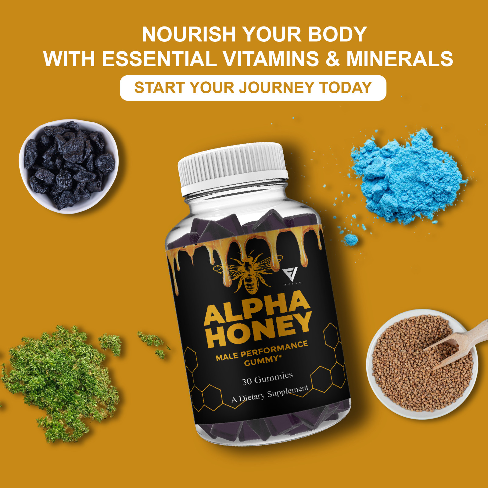 Alpha Honey Performance Gummies, AlphaHoney Supplement (30 Gummies)