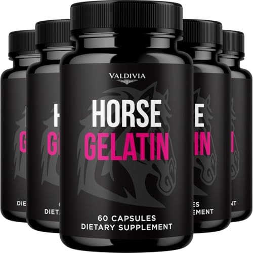 Horse Gelatin Collagen Supplement Capsules Joint Skin Hair 5 Pack 300Ct