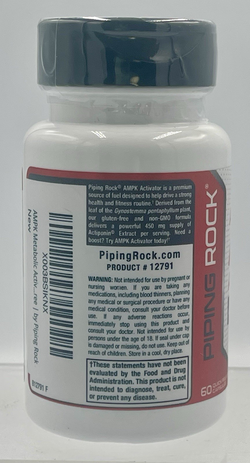 Piping Rock AMPK Metabolic Activator 450mg Gynostemma 60 Caps EXP12/27