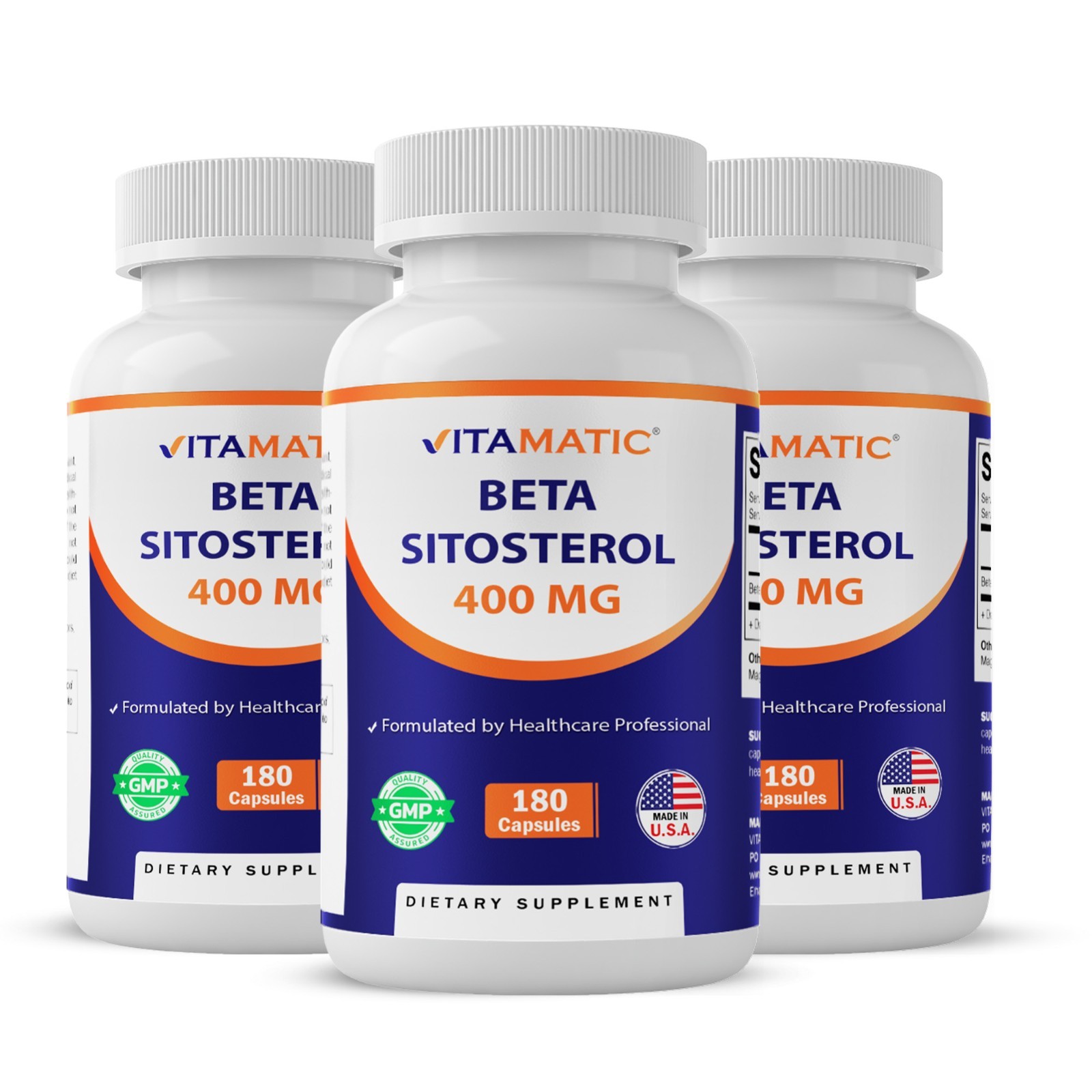 Vitamatic Beta Sitosterol Complex 400 mg 180 Capsules – 2 Pack