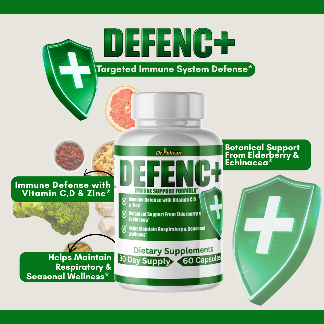 Defenc+- Immune Support- 2 Bottles- 120 Capsules