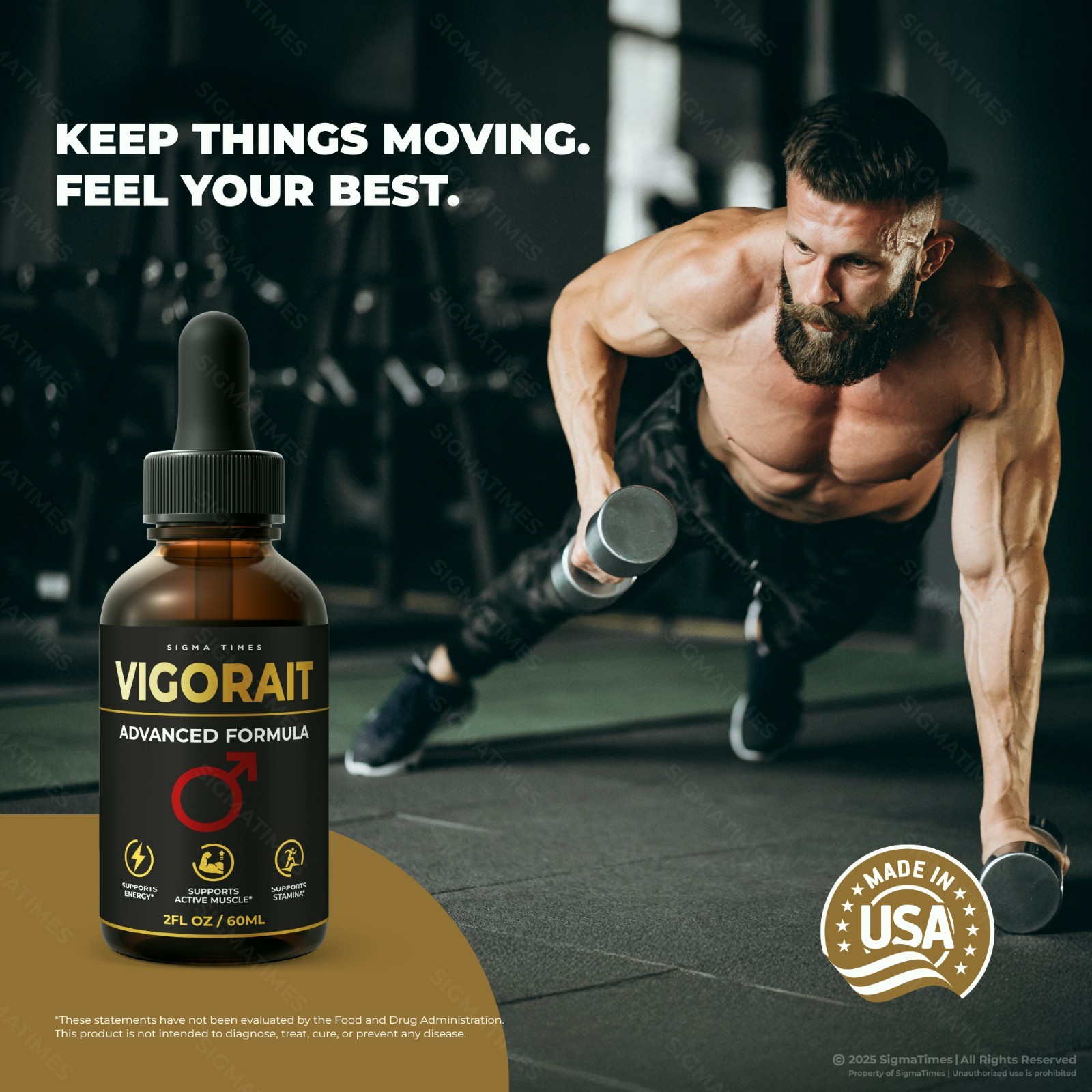 Vigorait Drops, Men’s Liquid Supplement for Energy & Male Vitality – 5 Pack