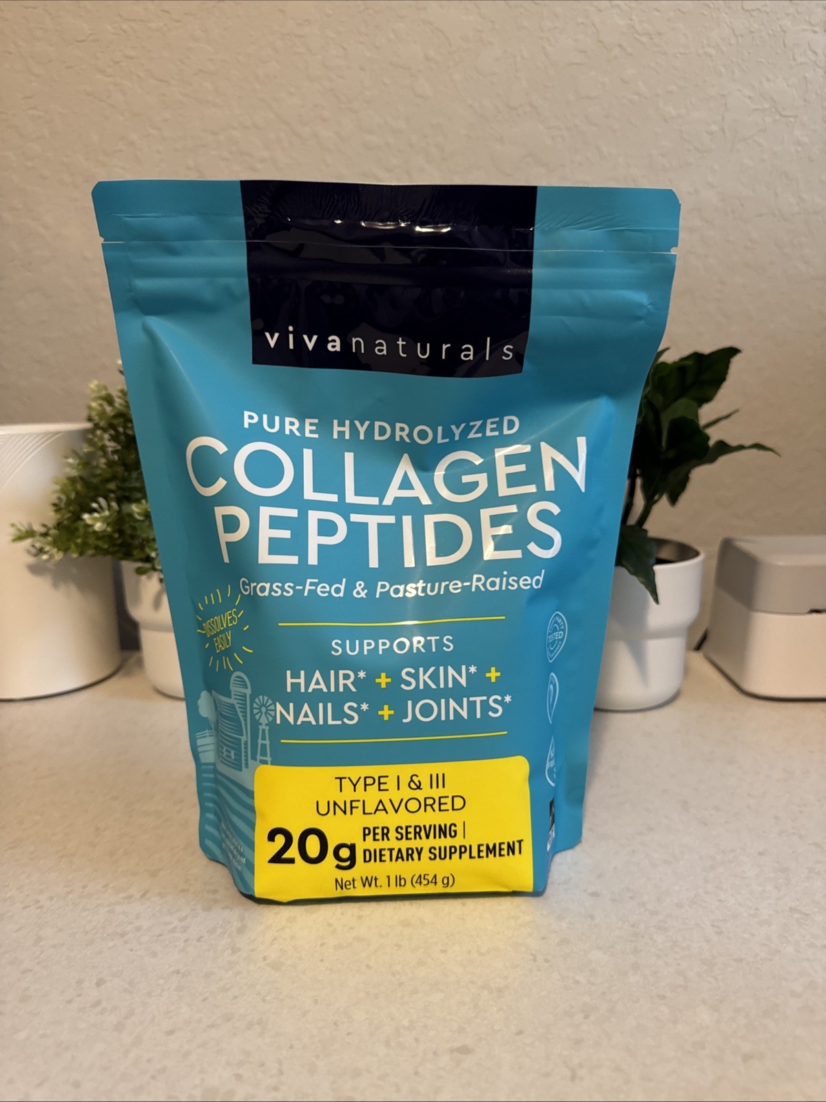 vivanaturals Hydrolyzed Collagen Peptides Type I & III Unflavored 16oz
