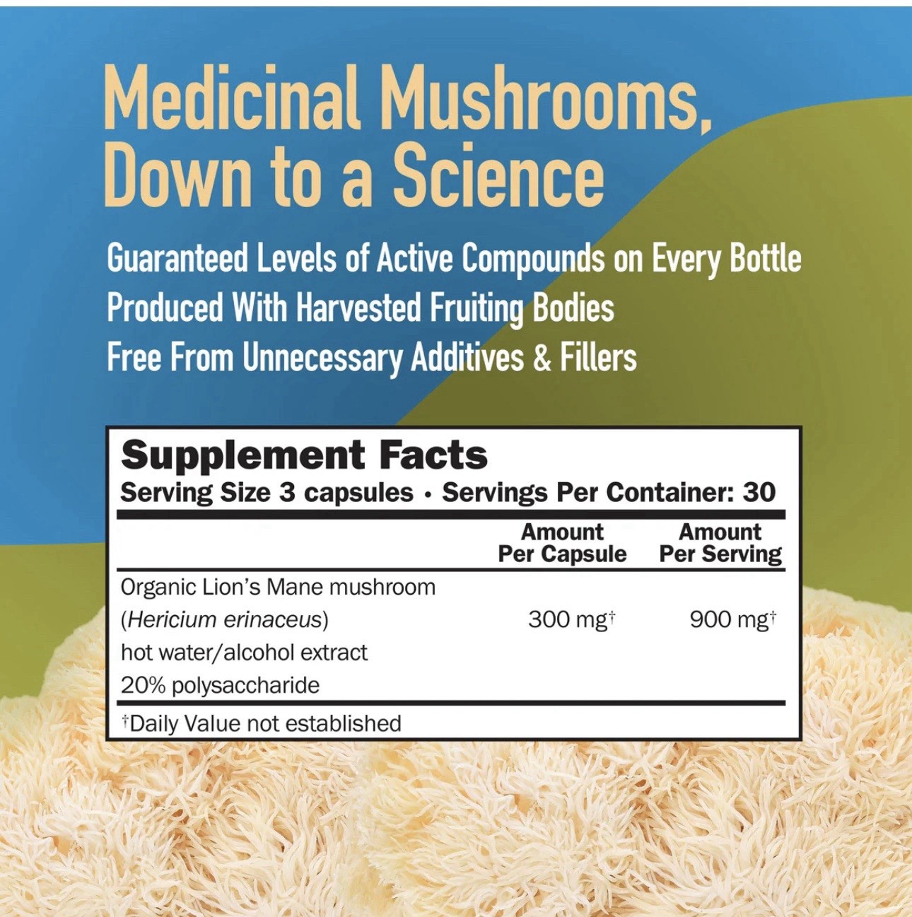 MushroomScience Lion’s Mane Full Spectrum Extract 90 Vegetarian Capsules 300mg